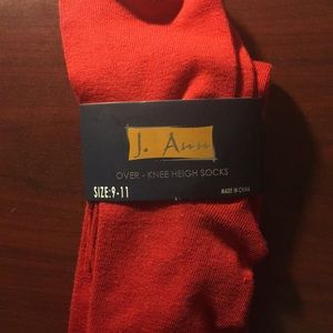 NEW RED J. ANN OVER KNEE HIGH SOCKS